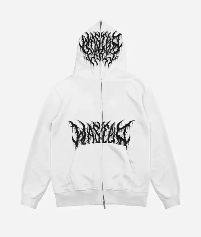 Wasted Hoodie Full Zip Blitz Blanc