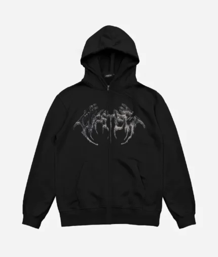 Wasted Hoodie Zip Ashes Noir