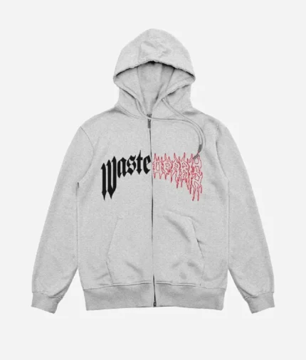 Wasted Hoodie Zip Pitcher Gris Foncé