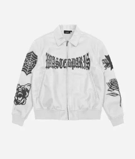 Wasted Veste Varsity Sick Blanc